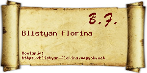 Blistyan Florina névjegykártya